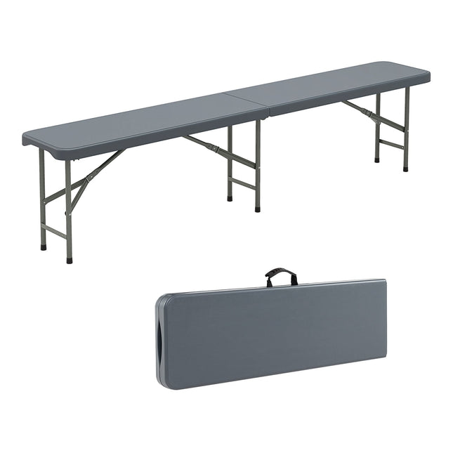 Sulankstomas suolas 180 cm HDPE, metalinės kojos, 600 kg keliamoji galia