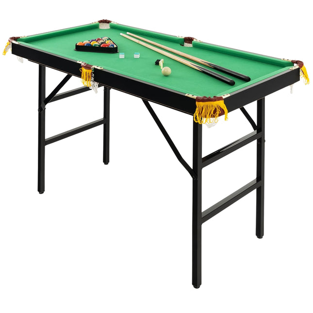 Sulankstomas biliardo stalas su priedais, 122 cm, žalias