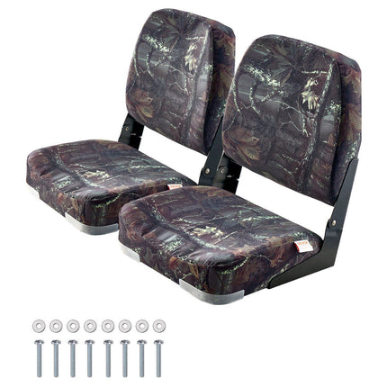 Folding Boat Seat Set of 2, Low-Back, Camouflage