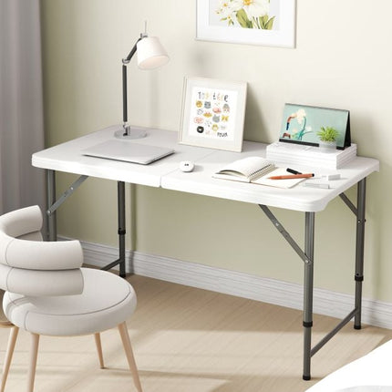 Sulankstomas kempingo stalas 122 cm, reguliuojamo aukščio, HDPE stalviršis