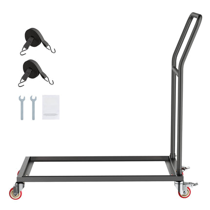 Folding Chair Dolly Cart, Holds 25, 300 lb, Braked Wheels