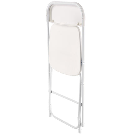 Folding Chairs, 6-Pack, 350 lb, Plastic Seat, White