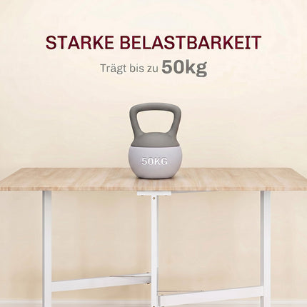 Sulankstomas valgomojo stalas 6 asmenims, ąžuolas, 6 užrakinami ratukai