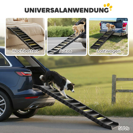 Sulankstomas šunų rampa automobiliams ir visureigiams, neslystantis, 68 kg talpa