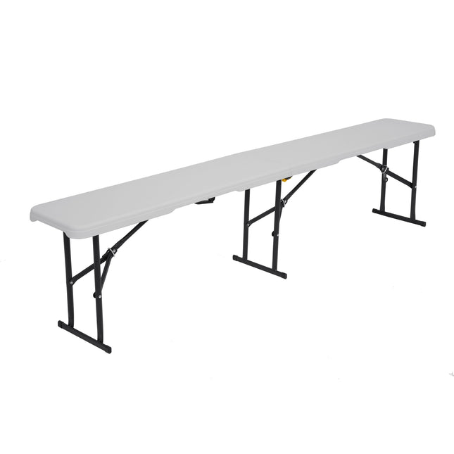 Sulankstomas sodo suoliukas, baltas, 180 cm