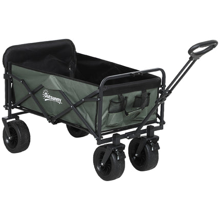 Sulankstomas sodo vežimėlis, 120 kg talpa, 95 l, žalias