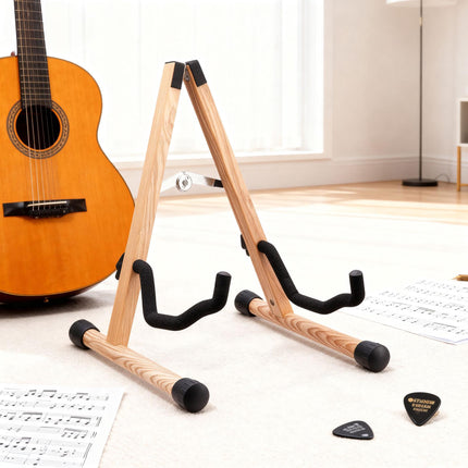Sulankstomas gitaros stovas, reguliuojamas A formos rėmas, paminkštintas putomis