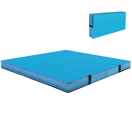 Sulankstomas gimnastikos kilimėlis, 122x122x10 cm, mėlynas, EPE putos