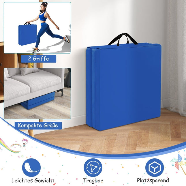 Sulankstomas gimnastikos kilimėlis su rankenomis, neslystantis, 180x60x5 cm