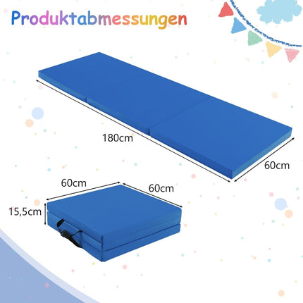 Sulankstomas gimnastikos kilimėlis su rankenomis, neslystantis, 180x60x5 cm