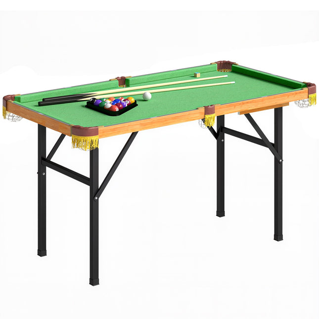 Sulankstomas mini biliardo stalas, 2 lazdos, 16 kamuoliukų, žalias