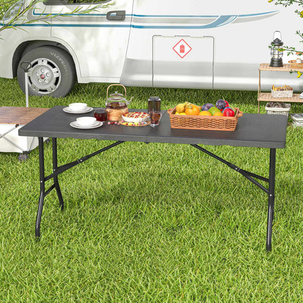 Sulankstomas pikniko stalas, HDPE medienos raštas, 152x70cm