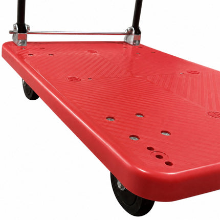 Sulankstomas platforminis vežimėlis, 300 kg keliamoji galia – raudonas