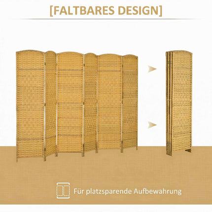 Sulankstoma kambario pertvara, 6 dalių, pušies rėmas, 270x180 cm