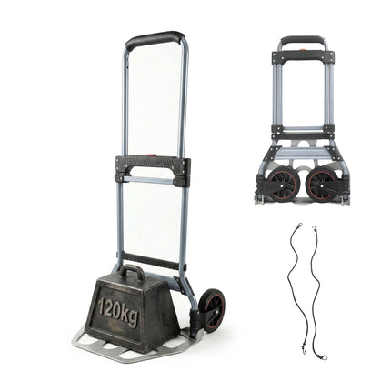 Sulankstomas maišų vežimėlis, 120 kg keliamoji galia, teleskopinė rankena