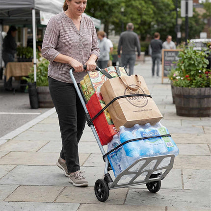 Sulankstomas maišų vežimėlis, 120 kg keliamoji galia, teleskopinė rankena