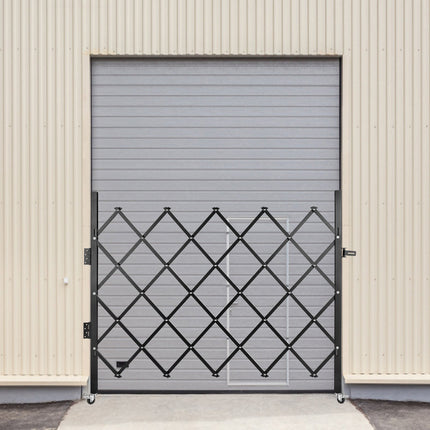 Folding Security Gate, Steel Accordion, Padlock, 48 x 66 in
