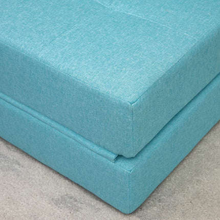 Sulankstoma miegamoji sofa-lova, 2 viename sulankstoma sofa su lovos funkcija, poilsio kėdė su pagalvėmis, svečių lova, keliamoji galia iki 100 kg, mėlyna