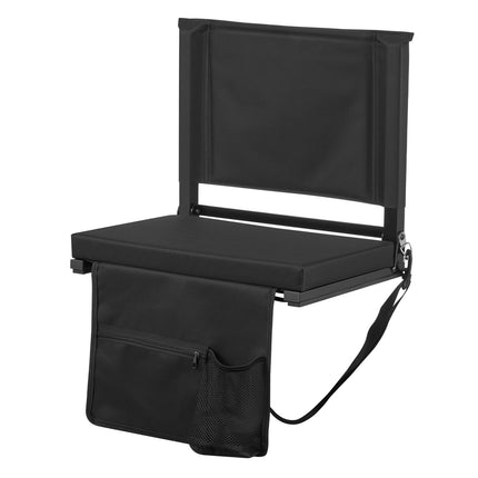 Folding Stadium Seat With Back Support, Cushion, Cup Holder
