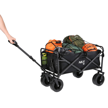 Sulankstomas vežimėlis, juodas, 100 l talpos