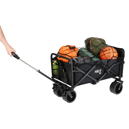 Sulankstomas vežimėlis, juodas, 160 l talpos