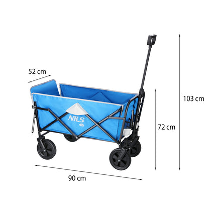 Sulankstomas vežimėlis, mėlynai pilkas, 125 l talpos