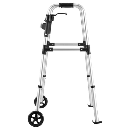 Folding Walker With Front Wheels, 8-Level Height, 350 lb