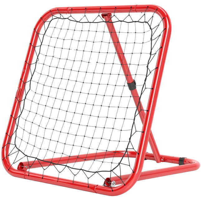 Futbolo kamuoliuko atmušėjas, sulankstomas futbolo kamuoliuko atmušėjas, 63 x 63 cm, reguliuojamas futbolo kamuoliuko smūgis beisbolo krepšiniui, metalinis, raudonas