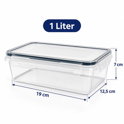 Food Storage Container Set of 10 with Airtight Click Lids, Freezer Safe, Clear