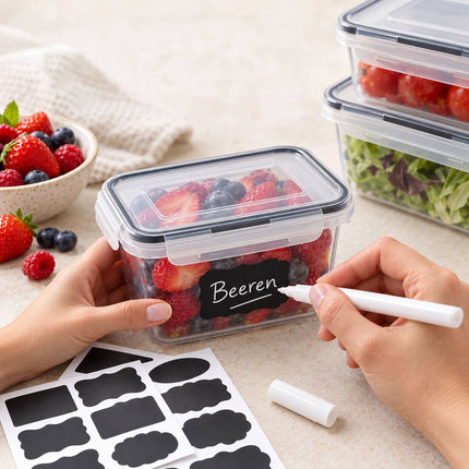 Food Storage Container Set of 12 with Airtight Click Lids, Freezer Safe, Clear
