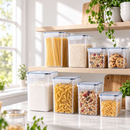 Food Storage Container Set with Click-Lock Lids, 16 Pieces, Airtight, Stackable