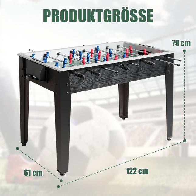 Foosball Table, Competition Size, 122 x 61 x 79 cm, Black