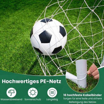 Futbolo vartai su tvirtu metaliniu rėmu ir PE tinklu 300x204 cm