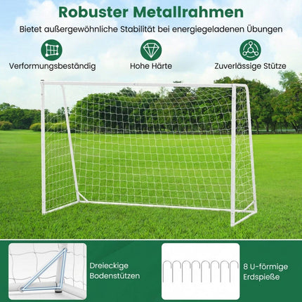 Futbolo vartai su tvirtu metaliniu rėmu ir PE tinklu 300x204 cm