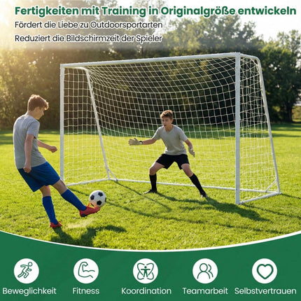 Futbolo vartai su tvirtu metaliniu rėmu ir PE tinklu 300x204 cm