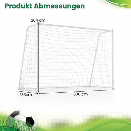 Futbolo vartai su tvirtu metaliniu rėmu ir PE tinklu 300x204 cm