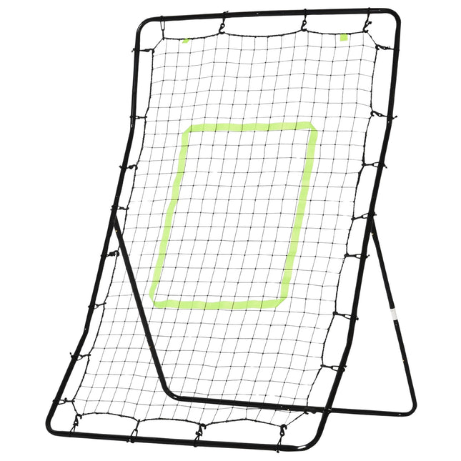 Atšokimo tinklelis vartams, plienas+pe, 75x126 cm, futbolo treniruočių priemonė, juodas