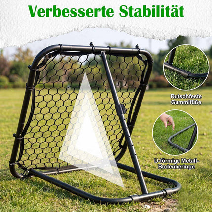 Futbolo kamuolio atšokimo lenta 85x85 cm, 5 kampai, sulankstoma