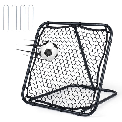 Futbolo kamuoliuko kamuoliukas su reguliuojamais kampais ir atramomis ant žemės