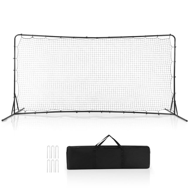 Vaikiški futbolo vartai sodui, 372,5 x 182,5 cm, su nešiojimo krepšiu, juodi