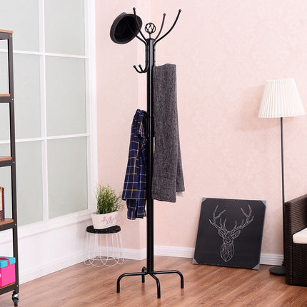 Laisvai pastatoma paltų kabykla, 12 kabliukų, plieninis rėmas, 200 cm