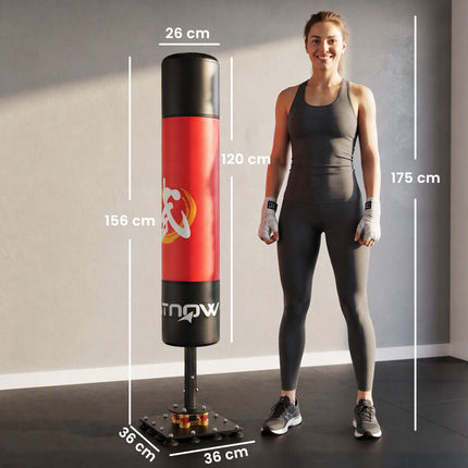 Laisvai pastatomas bokso maišas su siurbtukais, 156 cm