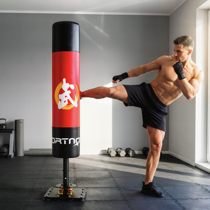 Laisvai pastatomas bokso maišas su siurbtukais, 156 cm
