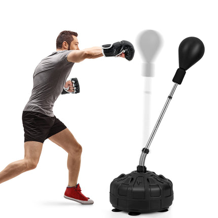 Laisvai pastatomas „Reflex“ bokso maišas, reguliuojamo aukščio, pirštinės