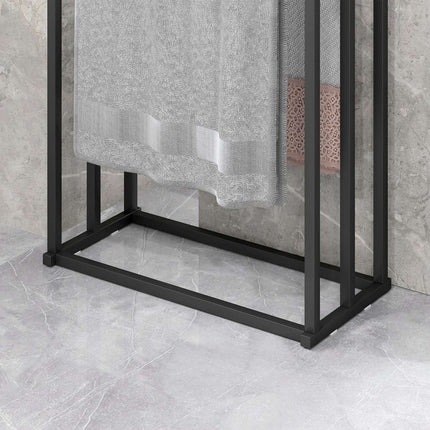 Laisvai pastatomas rankšluosčių kabykla su 3 laikikliais, plienas, 45x21,5x85 cm