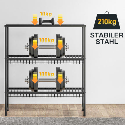 Laisvai pastatomas gėrimų dėžių stovas 6 dėžėms, reguliuojamo aukščio lentynos, 3 lygiai, neslystantis, 103 x 33 x 113,5 cm, juodo plieno
