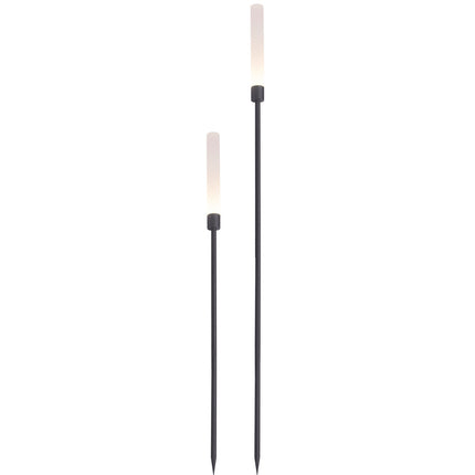 Frost Candle pillar 126 + 91 cm 2-pack Grey