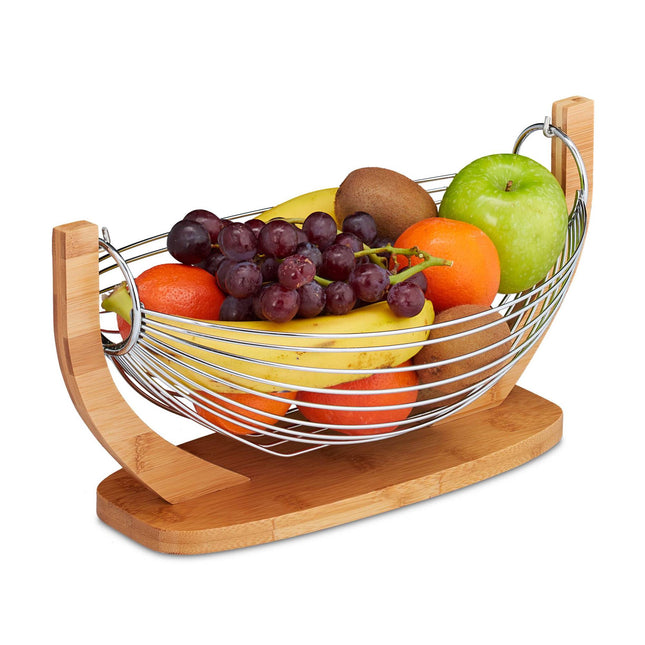 Fruit Basket Bamboo Stainless Steel