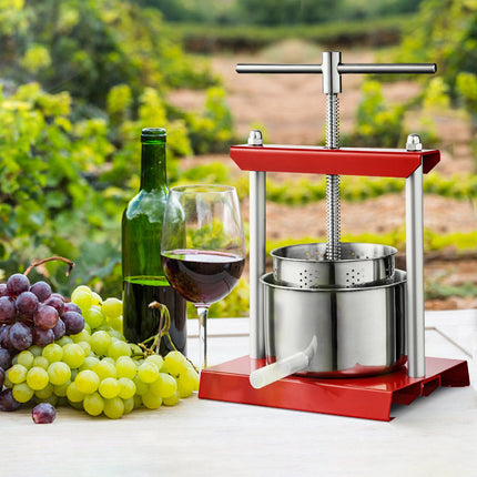 Fruit Wine Press 3L, Stainless Steel, Manual T-Handle
