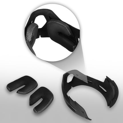 Uždaras šalmas, juodas, su nuimamu smakro apsauga, ilgis 58-61 cm